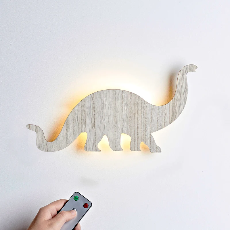 Holz Wandlampe Dinosaurier Diplodocus