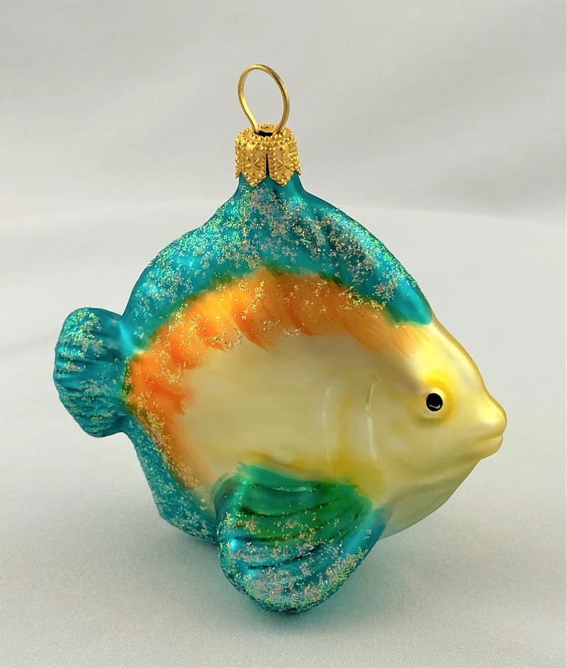 Kleiner Riff-Fisch mit blauen Flossen