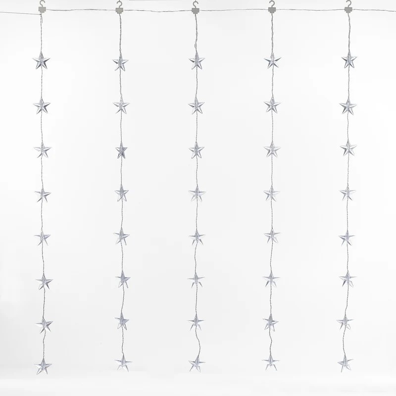 40er LED Sternen Lichtervorhang warmweiß 1 x 1,2m Innen