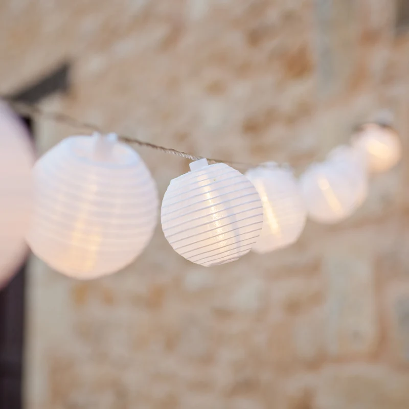 20er Lampion Lichterkette warmweiß