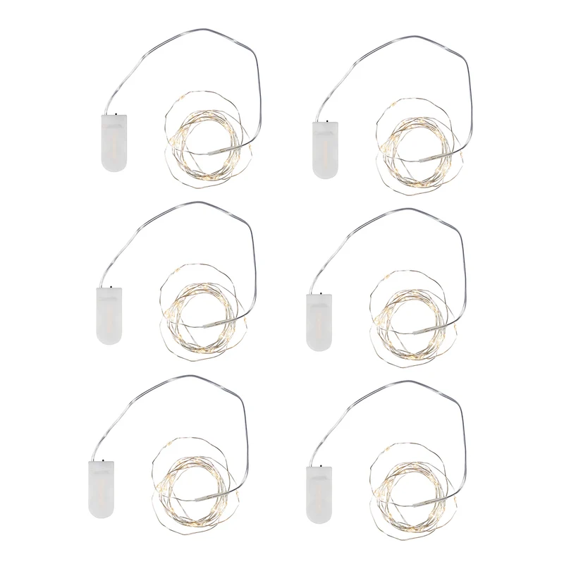 6er Set 20er Micro Lichterketten warmweiß