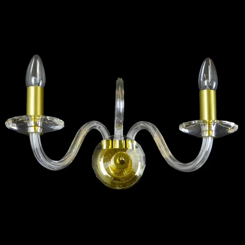 Casa Padrino Luxus Barock Kristall Tischleuchte Gold 40 x 17 x H. 20 cm - Prunkvolle Messing Tischleuchte mit böhmischem Kristallglas - Barock Möbel - Edel & Prunkvoll