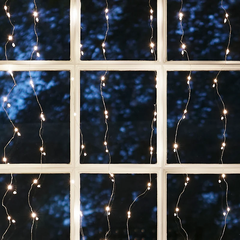 200er Mikro-LED Lichtervorhang in Warmweiß