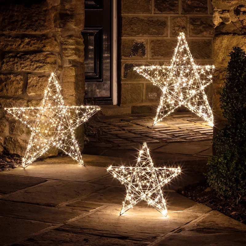 35cm LED Stern Weihnachtsdeko außen