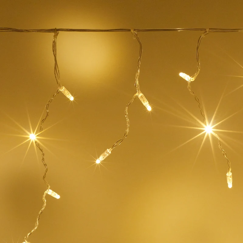 Core Connect 2m 64er LED Eiszapfen Lichterkette warmweiß koppelbar transparentes Kabel