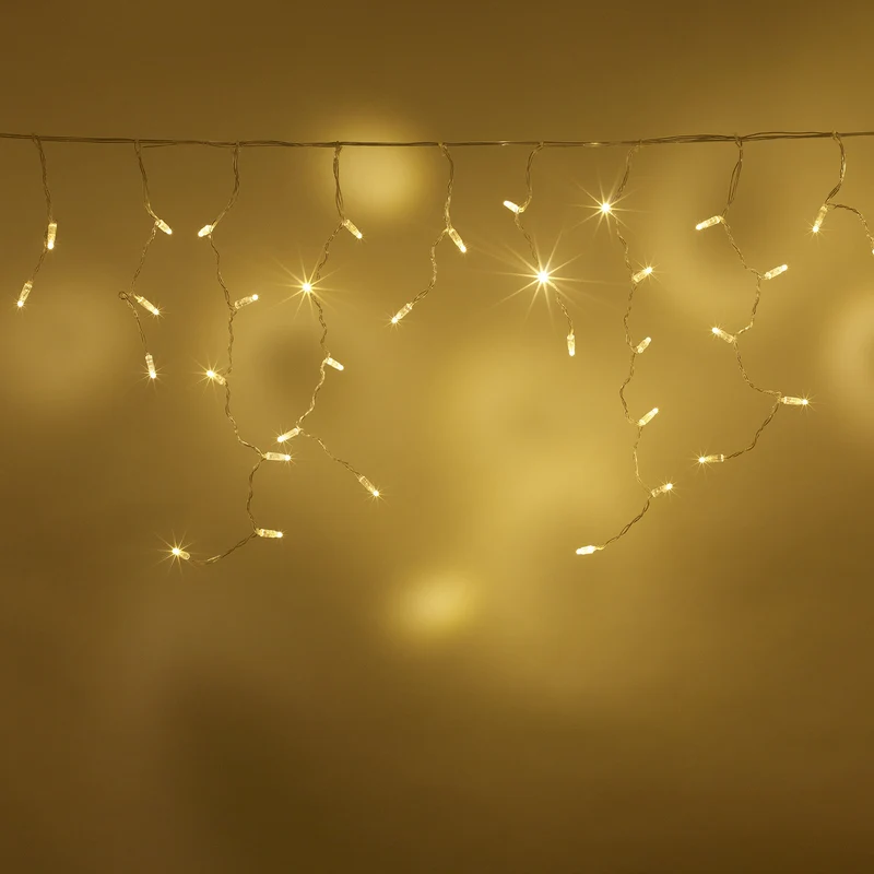 Core Connect 2m 64er LED Eiszapfen Lichterkette warmweiß koppelbar transparentes Kabel
