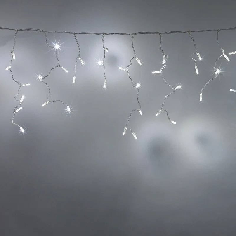 Core Connect 2m 64er LED Eiszapfen Lichterkette weiß koppelbar transparentes Kabel