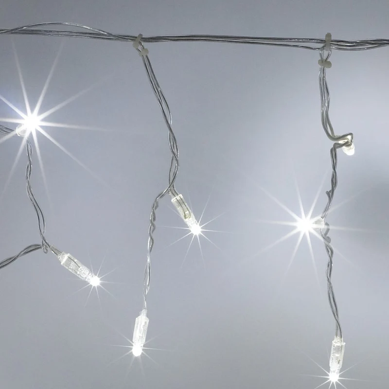 Core Connect 2m 64er LED Eiszapfen Lichterkette weiß koppelbar transparentes Kabel