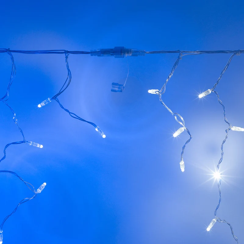 Core Connect 2m 64er LED Eiszapfen Lichterkette weiß koppelbar transparentes Kabel