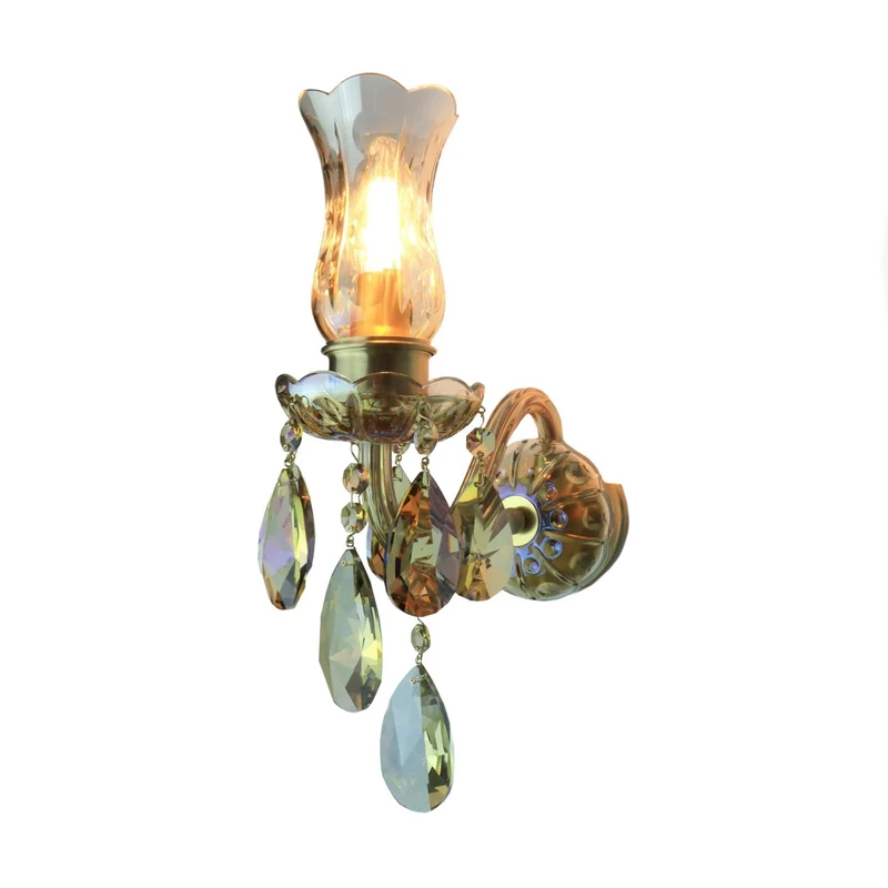Casa Padrino Luxus Barock Kristall Wandleuchte Gold 10 x 23 x H. 34 cm - Prunkvolle Messing Wandleuchte mit böhmischem Kristallglas - Barock Möbel - Edel & Prunkvoll