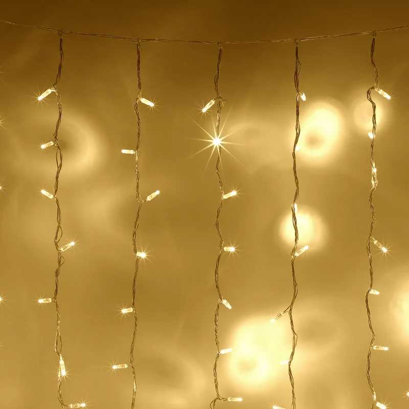 Core Connect 2m x 3m 288er LED Lichtervorhang warmweiß koppelbar transparentes Kabel