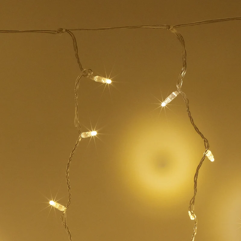 Core Connect 2m x 2m 192er LED Lichtervorhang warmweiß koppelbar transparentes Kabel