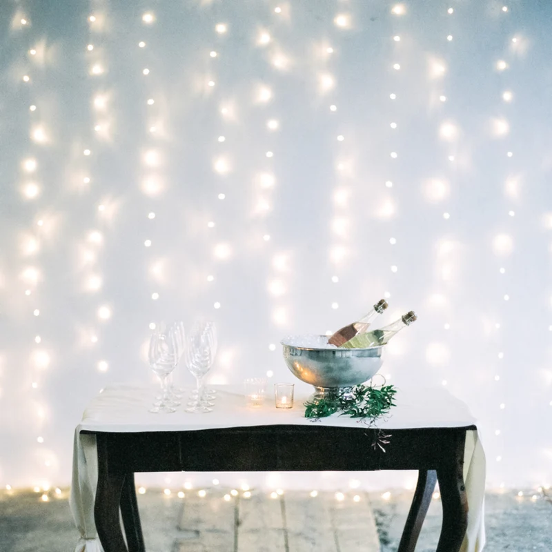 Core Connect 2m x 2m 192er LED Lichtervorhang warmweiß koppelbar transparentes Kabel