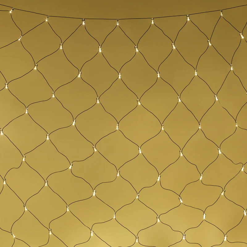 Core Connect 2m x 2m 140er LED Lichternetz warmweiß koppelbar grünes Kabel