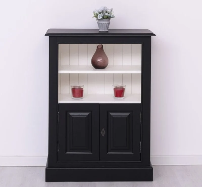 Casa Padrino Bücherregal im Landhausstil mit 2 Türen und 1 Ablage, 76 x 35 x 102 cm