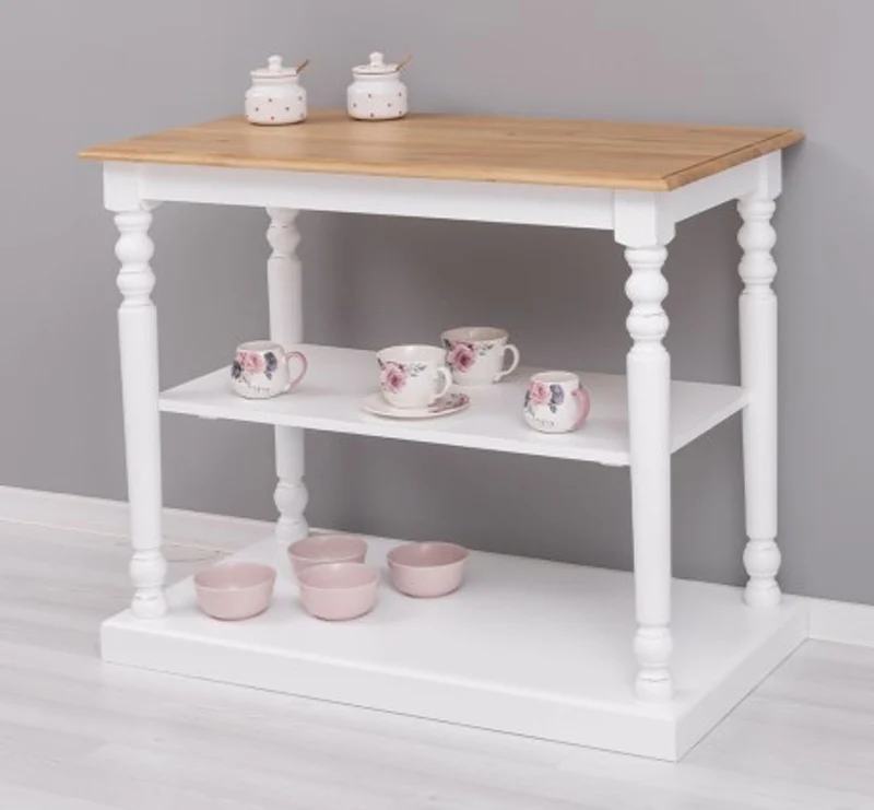 Casa Padrino Esstisch im Landhausstil mit Eichenholzplatte, 110 x 60 x 89 cm