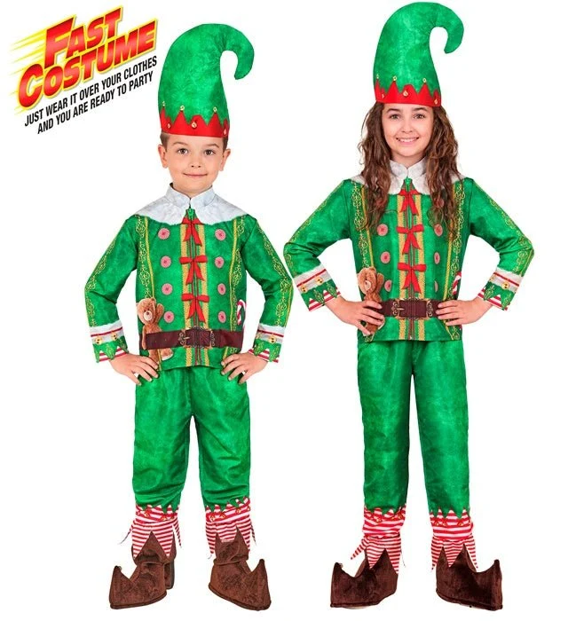 Weihnachtself-Kostüm für Kinder, 3-teilig
