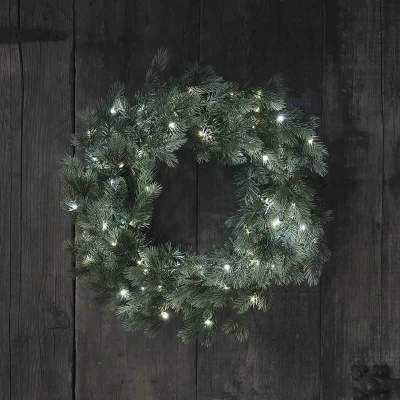 45cm Bicolor LED Weihnachtskranz Tannenzweige