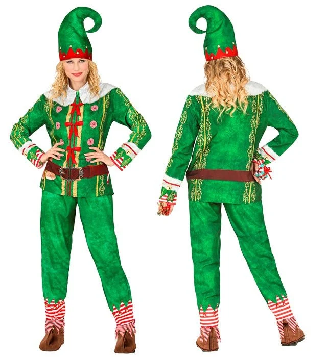 Weihnachtself-Kostüm für Herren, grün-rot