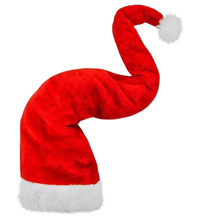 Extra lange Plüsch-Weihnachtsmannmütze, 1,25 m
