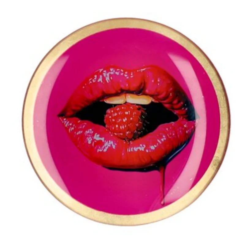 LOVE PLATES Glasteller M Motiv: MUND