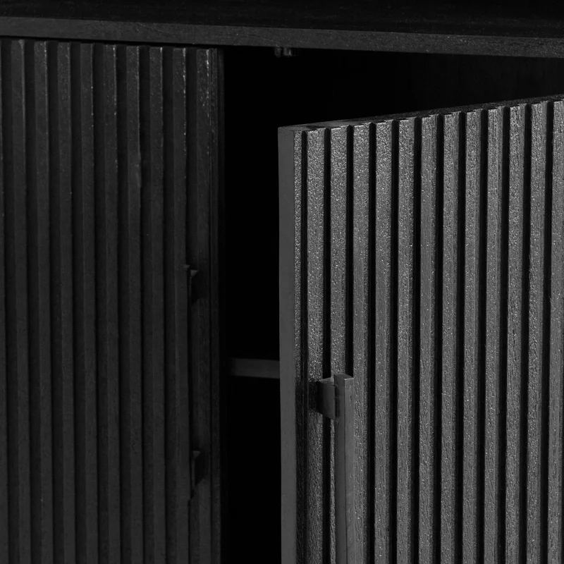 Regalschrank DUBAKU Mangoholz schwarz 100x40x180cm