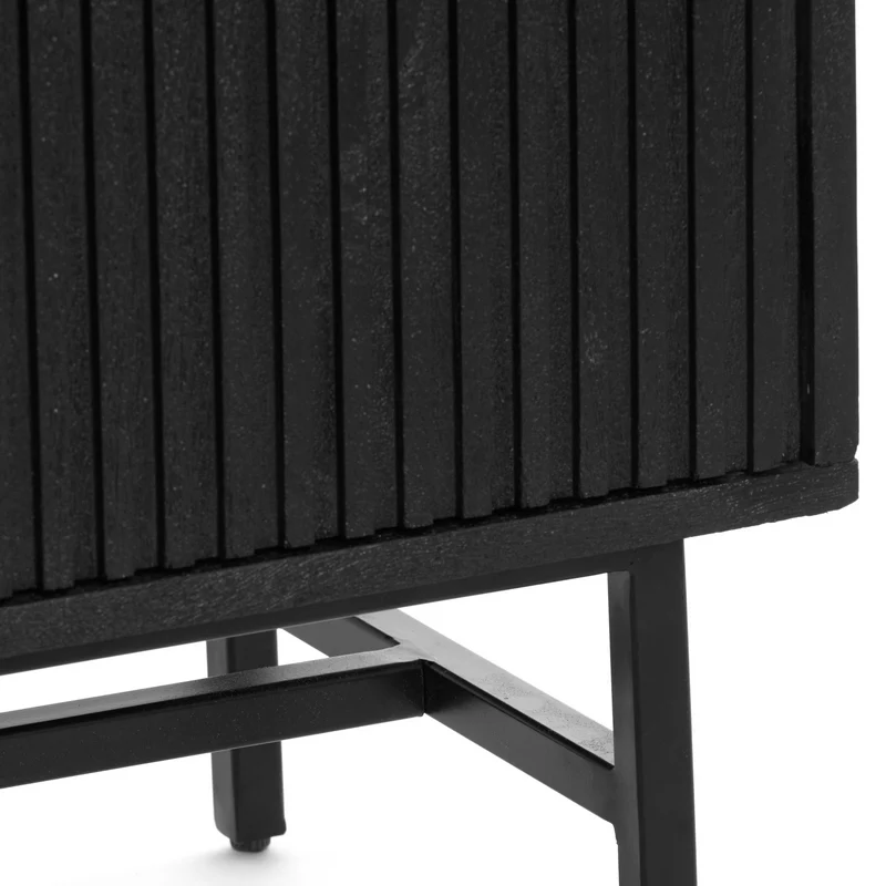 Regalschrank DUBAKU Mangoholz schwarz 100x40x180cm