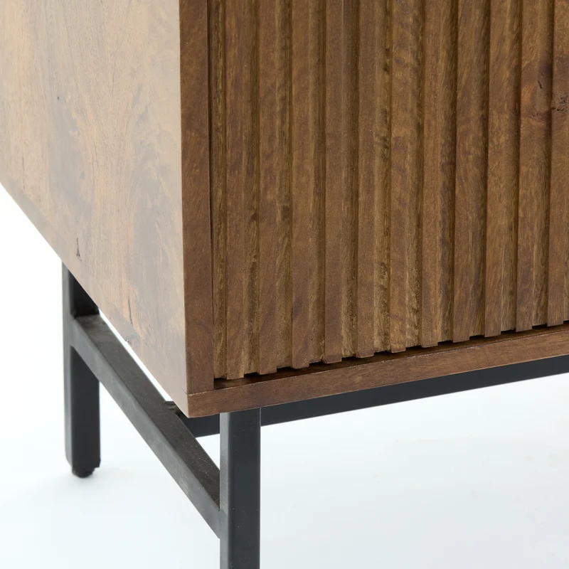 Regalschrank DUBAKU Mangoholz dunkelbraun 100x40x180cm