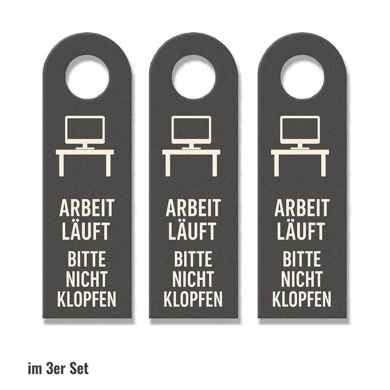 Arbeit läuft Feierabend willkommen Türhänger Computerbildschirm Sofa