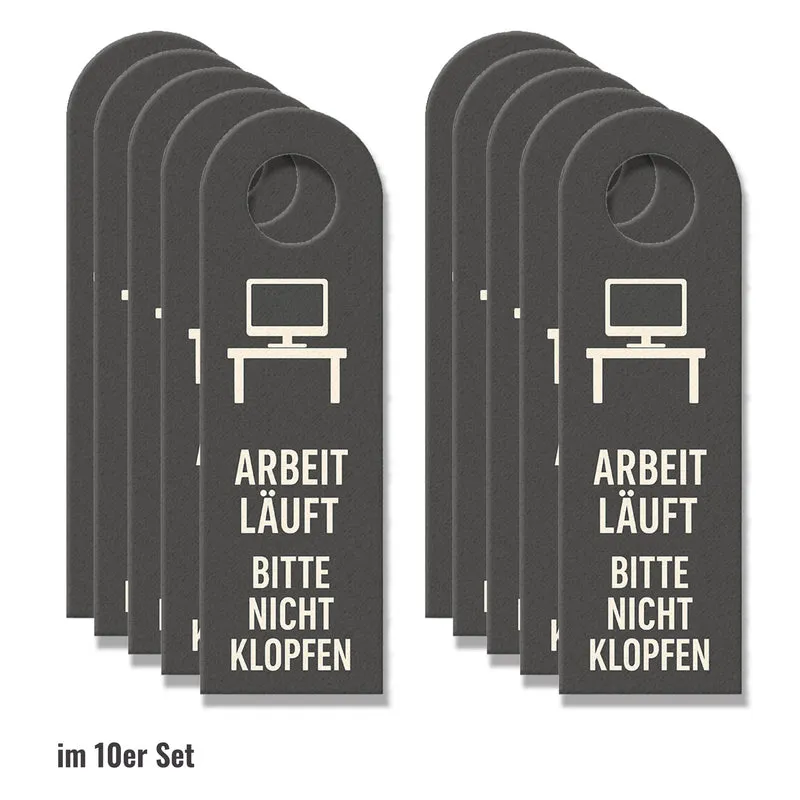 Arbeit läuft Feierabend willkommen Türhänger Computerbildschirm Sofa