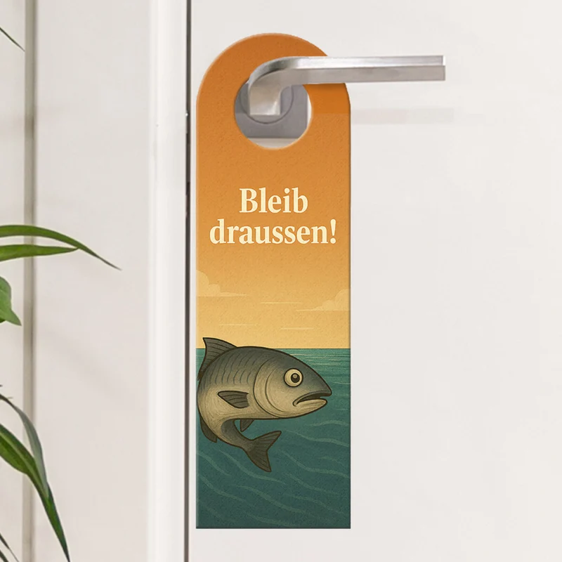 Hering Komm rein Bleib draußen Türhänger Maritim