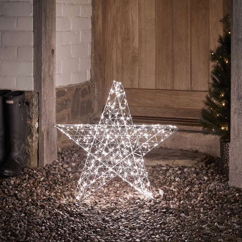 60cm Bicolor LED Stern Weihnachtsdeko außen