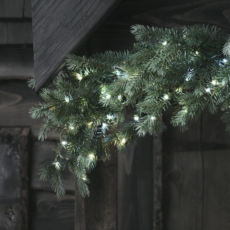 1,5m Bicolor LED Weihnachtsgirlande Tannenzweige