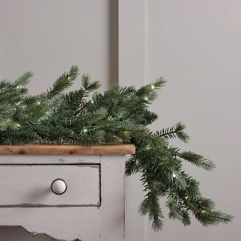 1,5m Bicolor LED Weihnachtsgirlande Tannenzweige