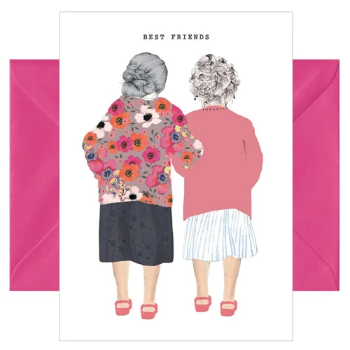 Doppelkarte mit Umschlag „Best friends“