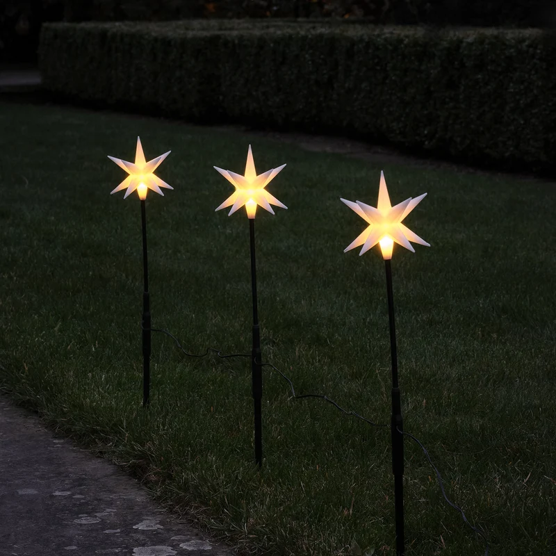 3er Set 50cm LED Adventstern Stableuchten