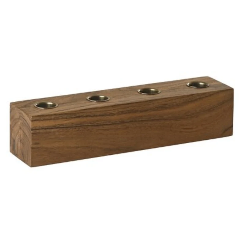 Eckiger Kerzenhalter BENTO Akazienholz 26x6x6cm