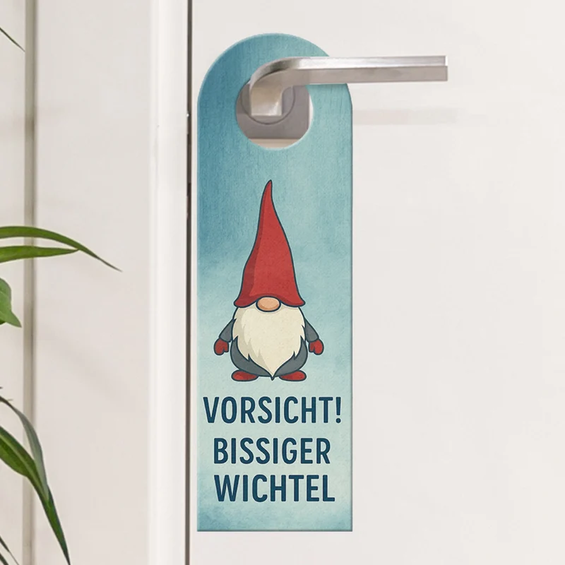 Vorsicht bissiger Wichtel im Einsatz Türhänger