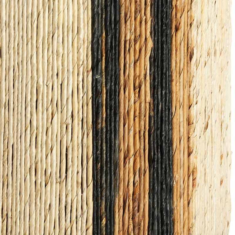 Sitzpouf YUTURI Bananenfaser creme/schwarz/braun Ø40cm