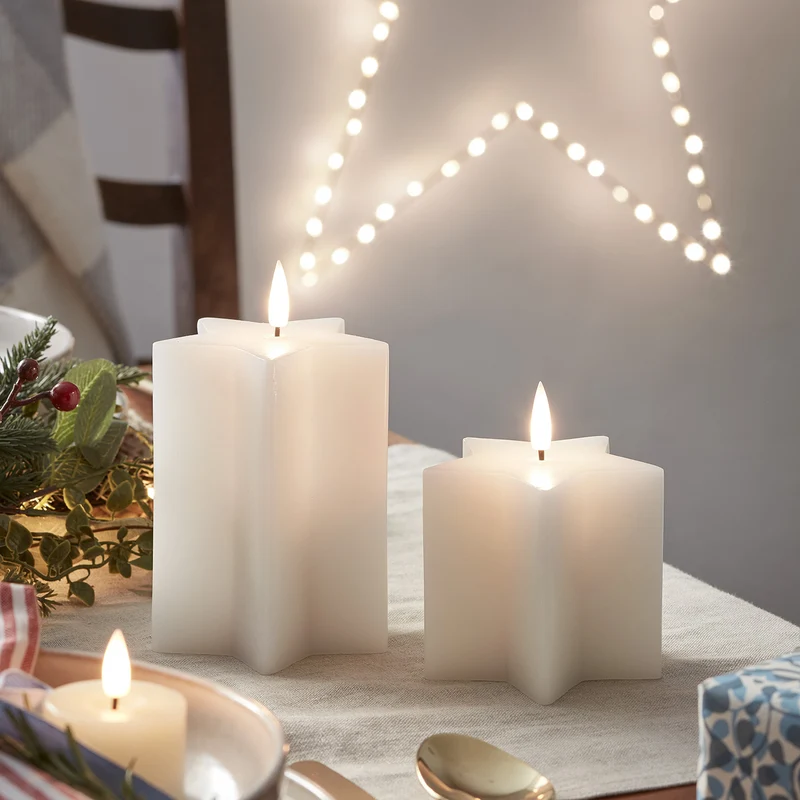 TruGlow® LED Kerzen Echtwachs Duo Sterne