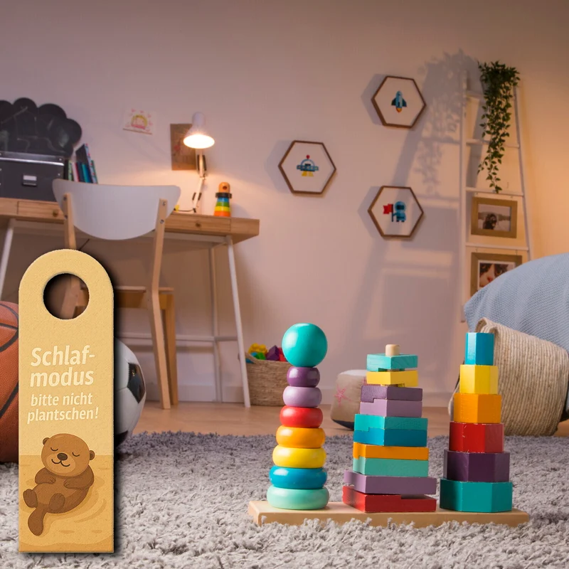 Schlafmodus Otter Willkommen Türhänger mit Spruch