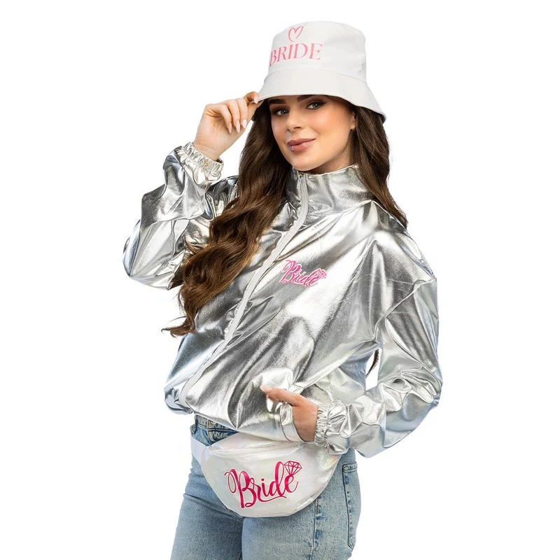 Bride Bucket Hat Weiß-Rosa