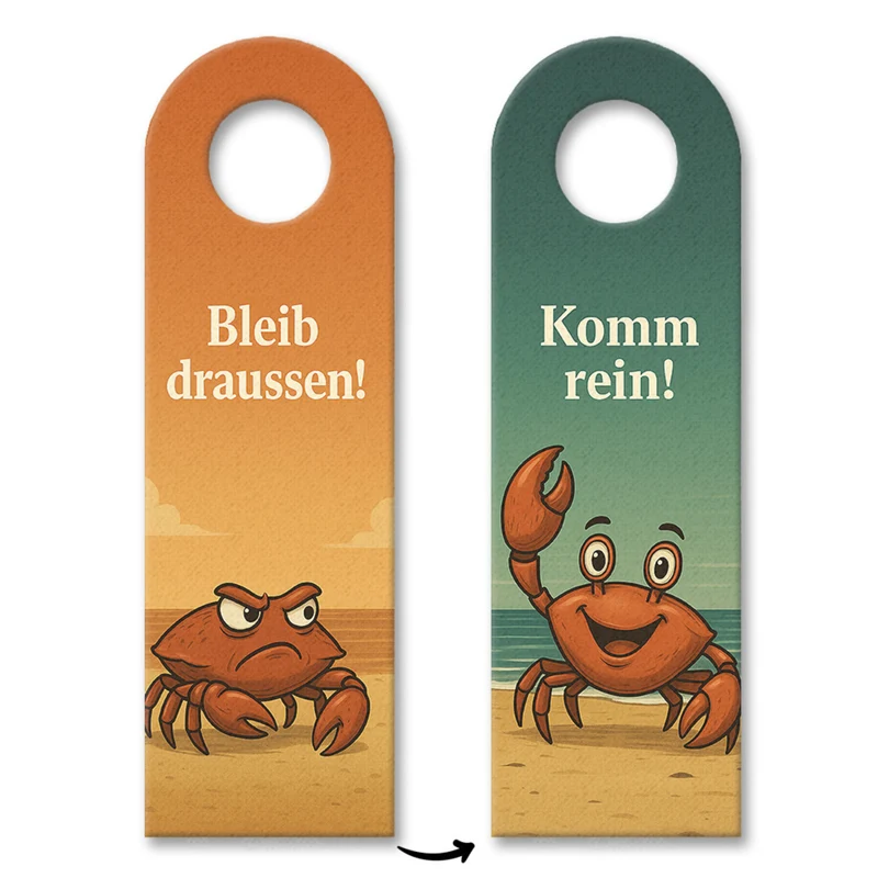 Krebs Komm rein Bleib draußen Türhänger Maritim