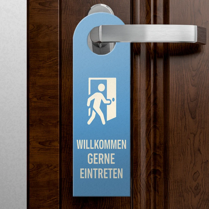 Fokusphase bitte nicht unterbrechen und Willkommen Türhänger Büro