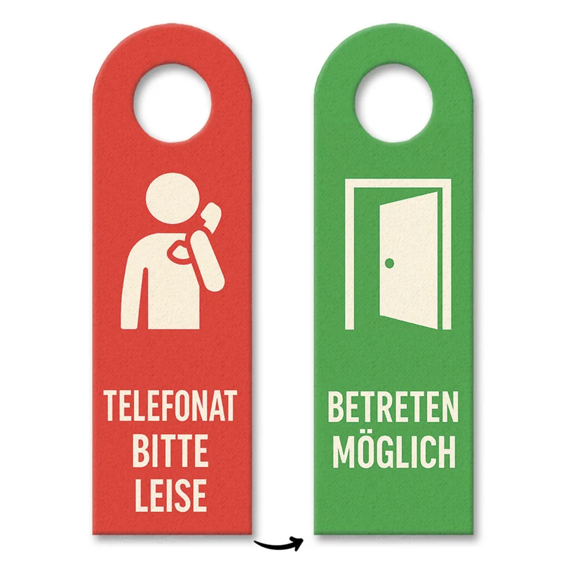 Telefonat Bitte leise betreten möglich Türhänger Büro