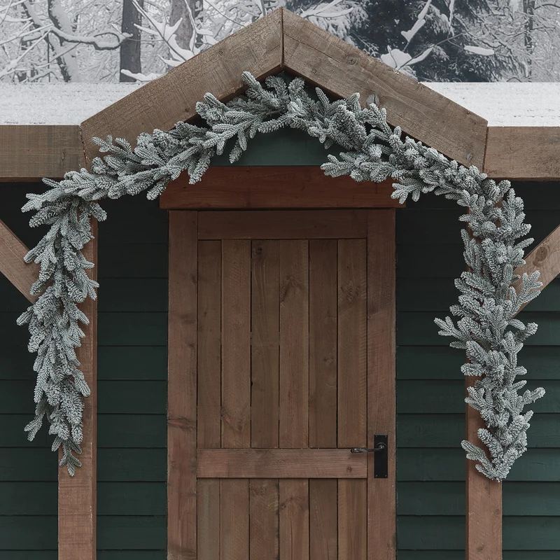 2,5m verschneite Outdoor-Girlande mit Beleuchtung