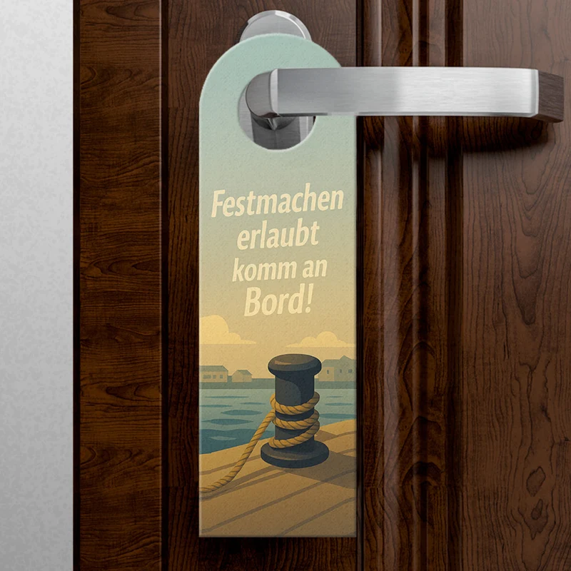 Ruhe im Hafen bitte nicht anlegen komm an Board Türhänger Maritimes Design