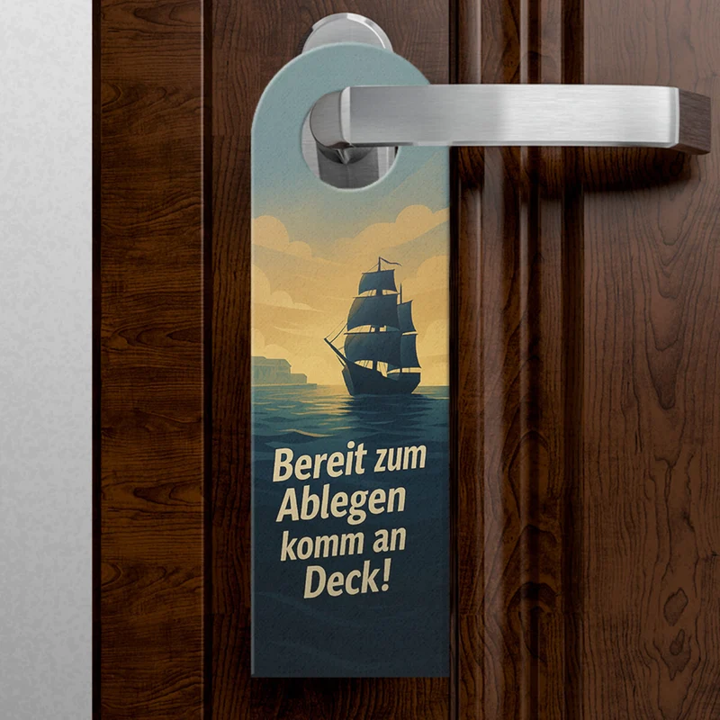 Achtung Crew bei Manövern Breit zum Ablegen Maritimer Türhänger für Segler