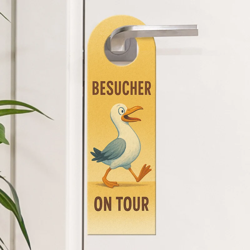 Möwe on Tour Besucher Platz frei Türhänger im Vintage-Stil