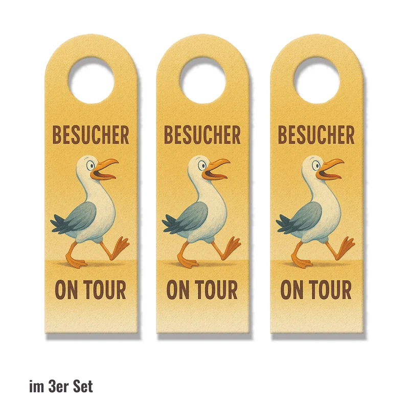 Möwe on Tour Besucher Platz frei Türhänger im Vintage-Stil
